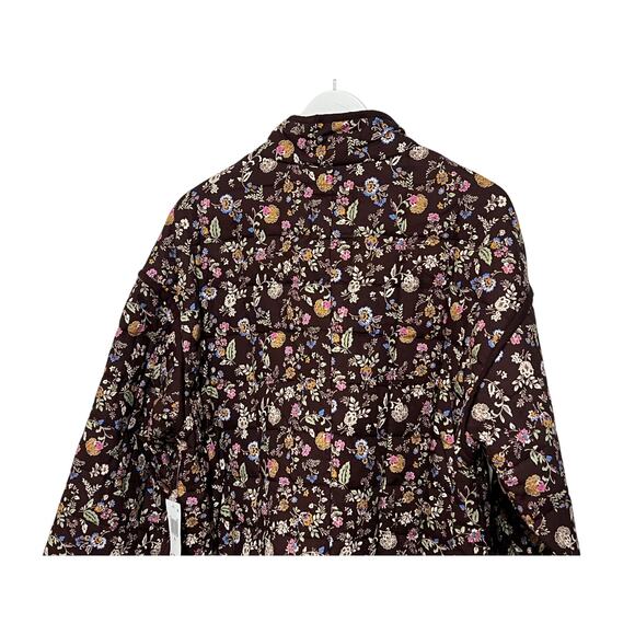 BAGATELLE COLLECTION WOMENS SIZE XLARGE FLORAL COTTON QUILTED JACKET BROWN NEW - Picture 10 of 15